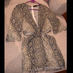 Snakeskin cut out dress